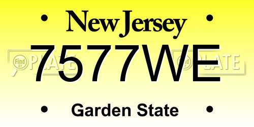 7577WE New Jersey License Plate