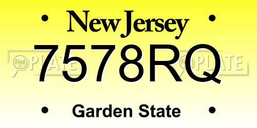 7578RQ New Jersey License Plate