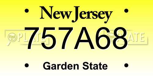 757A68 New Jersey License Plate
