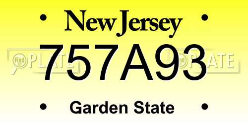 757A93 New Jersey License Plate