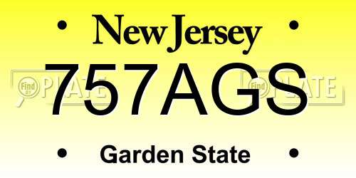 757AGS New Jersey License Plate