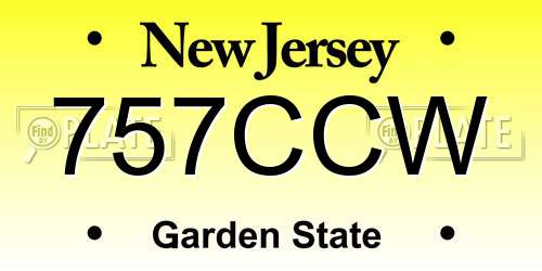 757CCW New Jersey License Plate
