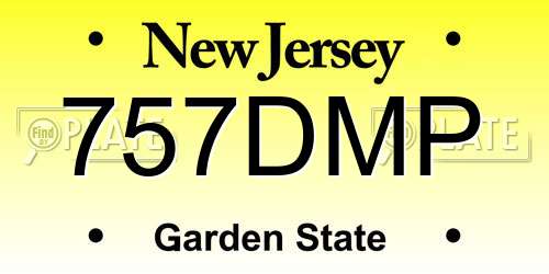 757DMP New Jersey License Plate