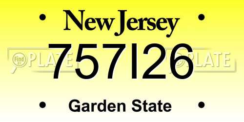 757I26 New Jersey License Plate