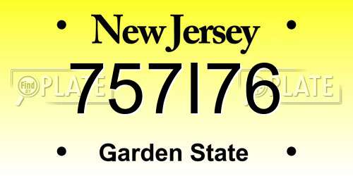 757I76 New Jersey License Plate