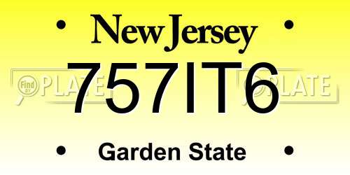 757IT6 New Jersey License Plate