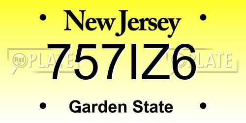 757IZ6 New Jersey License Plate