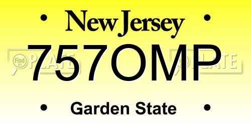 757OMP New Jersey License Plate
