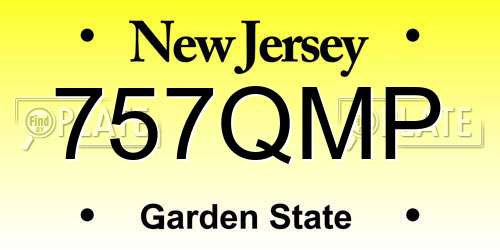 757QMP New Jersey License Plate