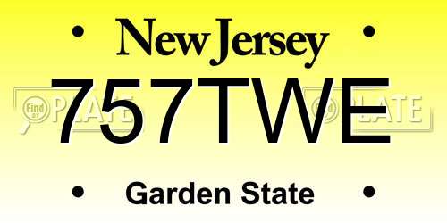 757TWE New Jersey License Plate