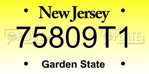 75809T1 New Jersey License Plate