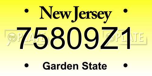 75809Z1 New Jersey License Plate