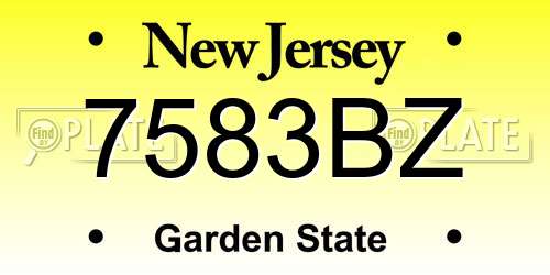 7583BZ New Jersey License Plate
