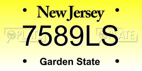 7589LS New Jersey License Plate