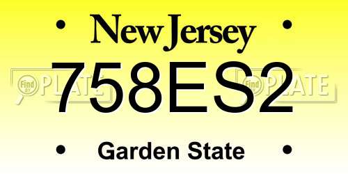 758ES2 New Jersey License Plate