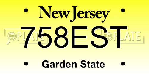 758EST New Jersey License Plate