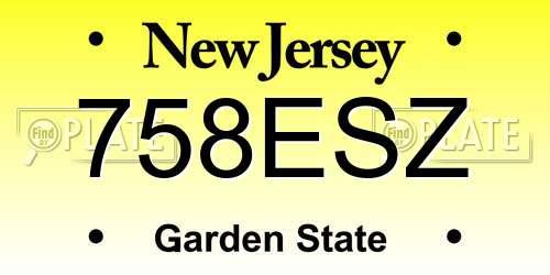 758ESZ New Jersey License Plate
