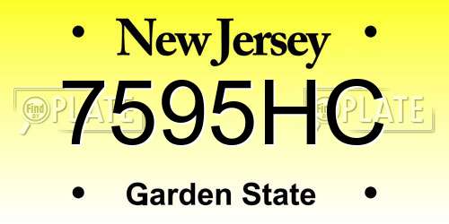 7595HC New Jersey License Plate