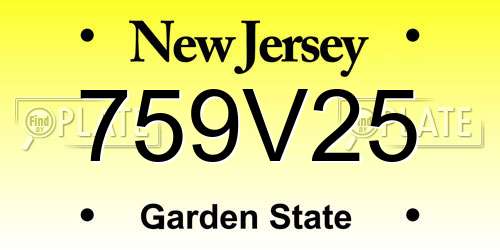 759V25 New Jersey License Plate