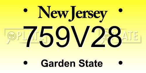 759V28 New Jersey License Plate