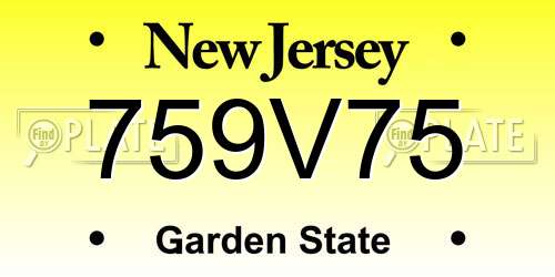 759V75 New Jersey License Plate