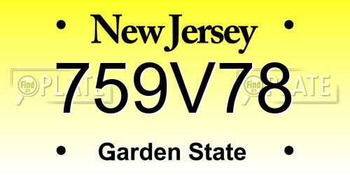 759V78 New Jersey License Plate