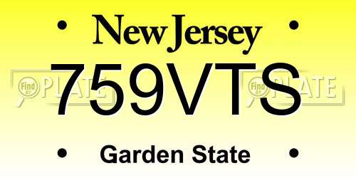759VTS New Jersey License Plate