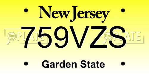 759VZS New Jersey License Plate
