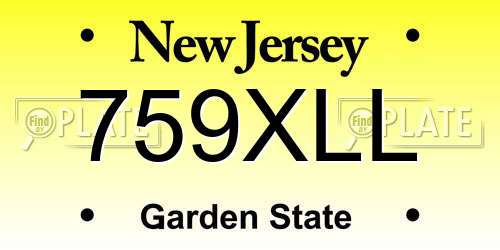 759XLL New Jersey License Plate