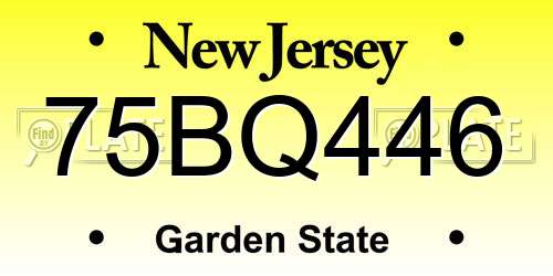 75BQ446 New Jersey License Plate