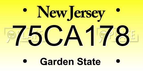 75CA178 New Jersey License Plate