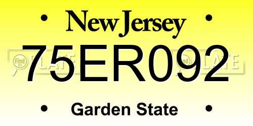 75ER092 New Jersey License Plate