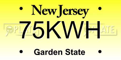 75KWH New Jersey License Plate