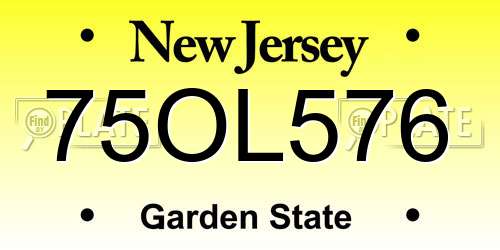 75OL576 New Jersey License Plate