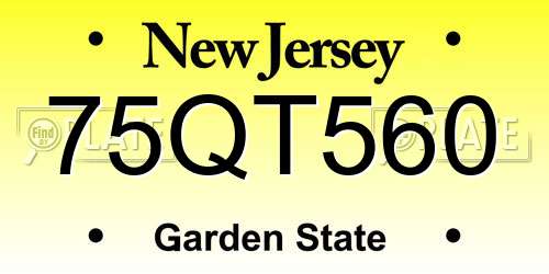 75QT560 New Jersey License Plate