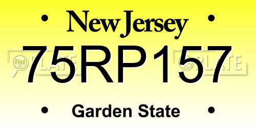 75RP157 New Jersey License Plate