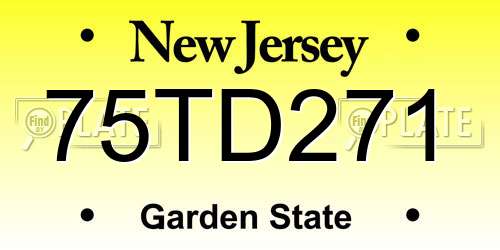 75TD271 New Jersey License Plate
