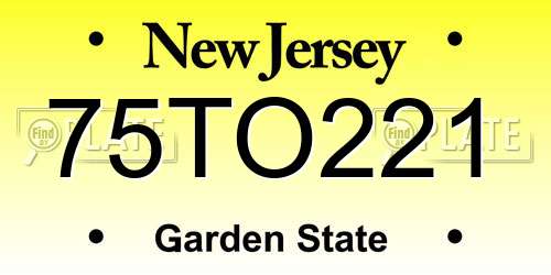 75TO221 New Jersey License Plate