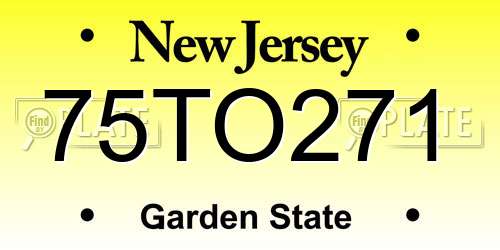 75TO271 New Jersey License Plate