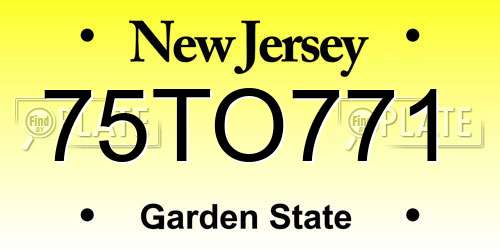 75TO771 New Jersey License Plate