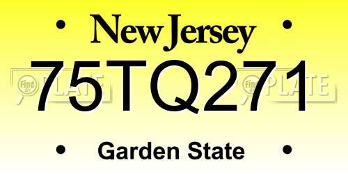 75TQ271 New Jersey License Plate