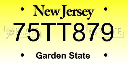 75TT879 New Jersey License Plate