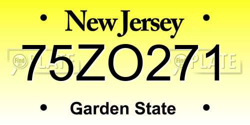 75ZO271 New Jersey License Plate