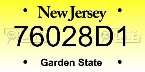 76028D1 New Jersey License Plate