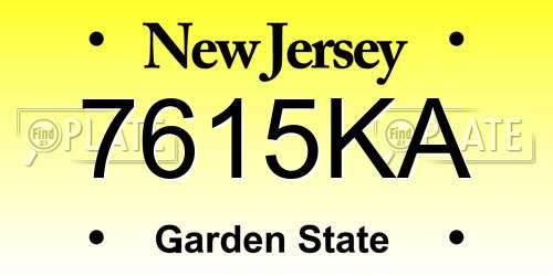 7615KA New Jersey License Plate