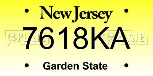 7618KA New Jersey License Plate