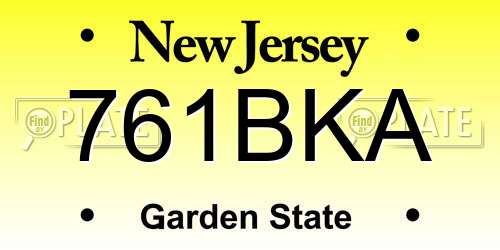 761BKA New Jersey License Plate