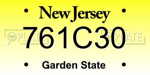 761C30 New Jersey License Plate