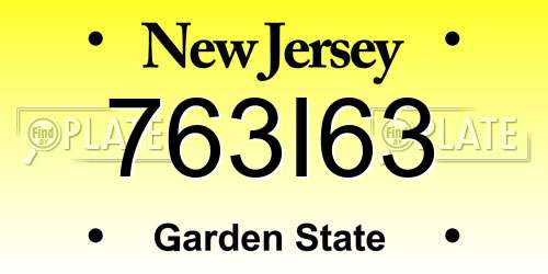 763I63 New Jersey License Plate