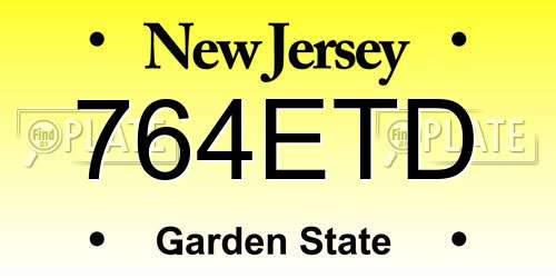 764ETD New Jersey License Plate